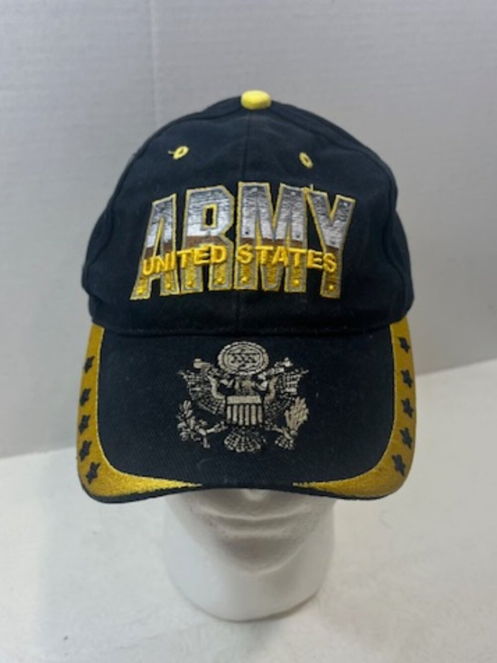 VTG United States ARMY Black Eagle Crest Embroidered Cotton Baseball Cap Hat